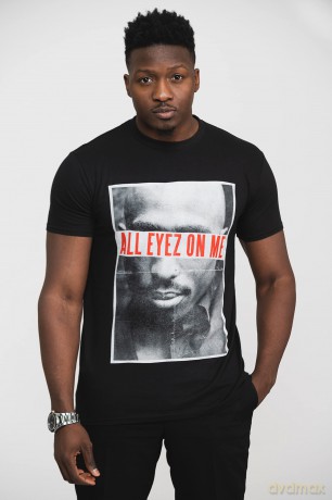 Tupac: Unisex T-Shirt: All Eyez Logo (Black) (Medium)