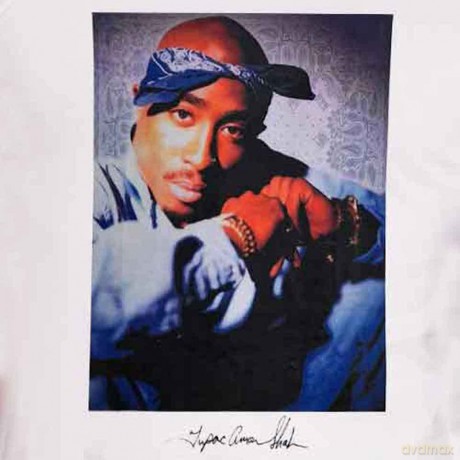 Tupac: Unisex T-Shirt: Blue Bandana (White) (X-Large)