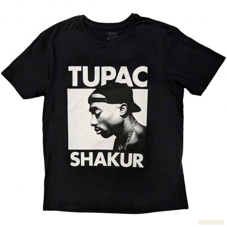 Tupac: Unisex T-Shirt: Eyes Closed (Black) (Large)
