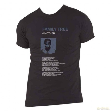 Tupac: Unisex T-Shirt: Family Tree (Black) (Small)