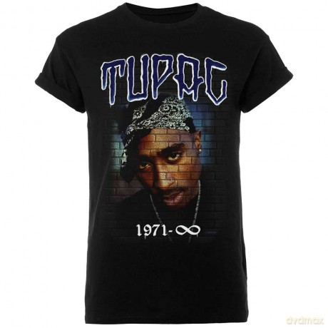 Tupac: Unisex T-Shirt: Mural 1971 (Black) (Medium)
