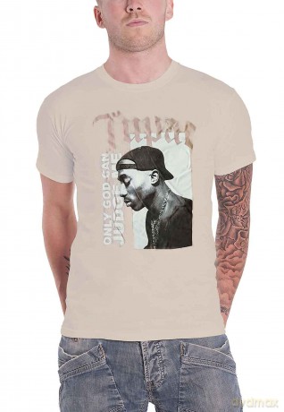 Tupac: Unisex T-Shirt: Only God (Sand) (Small)
