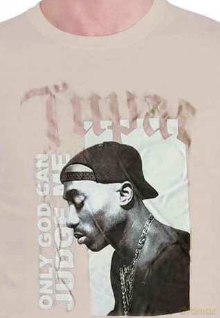 Tupac: Unisex T-Shirt: Only God (Sand) (Small)