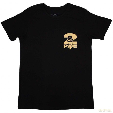 Tupac: Unisex T-Shirt: Platinum (Black) (Back Print) (Medium)