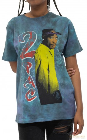 Tupac: Unisex T-Shirt: Vintage (Blue) (Wash Collection) (XX-Large)