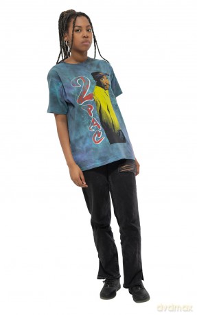 Tupac: Unisex T-Shirt: Vintage (Blue) (Wash Collection) (XX-Large)