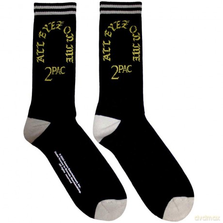Tupac: Unisex Terry Socks: All Eyez On Me (Black) (UK Size 7 - 11)