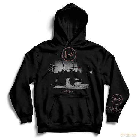 Twenty One Pilots: Unisex Pullover Hoodie: Dark Stage (Black) (Sleeve Print) (X-Large)
