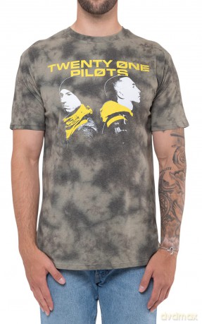 Twenty One Pilots: Unisex T-Shirt: Back To Back (Green) (Wash Collection) (Large)