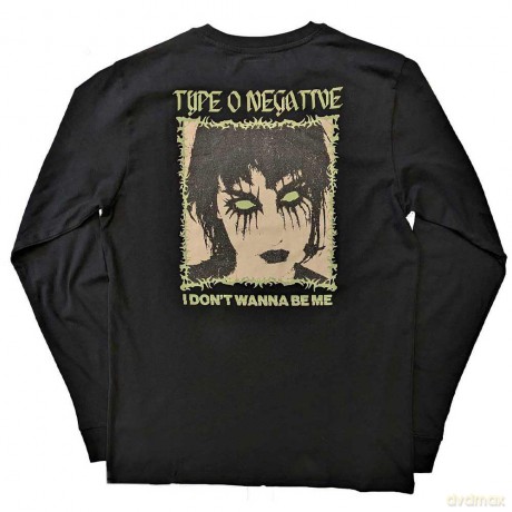 Type O Negative: Unisex Long Sleeve T-Shirt: I Don't Wanna Be Me (Black) (Back Print) (X-Large)