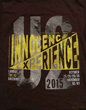 U2: Unisex T-Shirt: I+E London Event 2015 (Brown) (Ex-Tour) (Large)