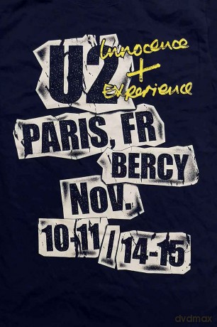 U2: Unisex T-Shirt: I+E Paris Event 2018 (Dark Navy Blue) (Ex-Tour) (XX-Large)
