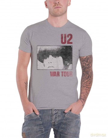 U2: Unisex T-Shirt: War Tour (Grey) (Large)