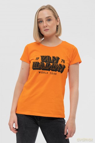 Van Halen: Ladies T-Shirt: World Tour '78 (Orange) (Medium)