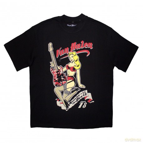 Van Halen: Unisex Oversized Boxy T-Shirt: Running With The Devil (Black) (Medium)