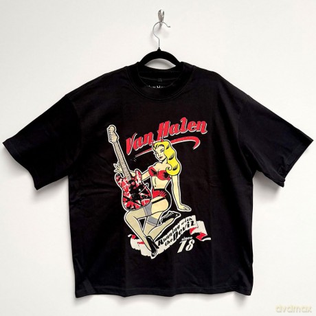 Van Halen: Unisex Oversized Boxy T-Shirt: Running With The Devil (Black) (Small)