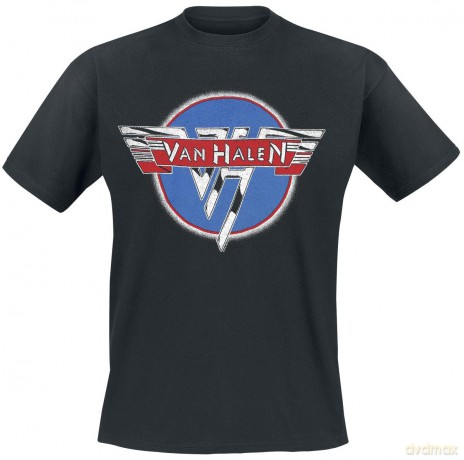 Van Halen: Unisex T-Shirt: Chrome Logo (Black) (Large)