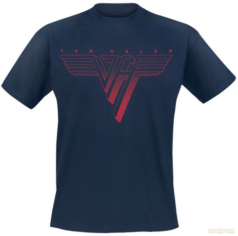 Van Halen: Unisex T-Shirt: Classic Red Logo (Navy Blue) (XXXX-Large)