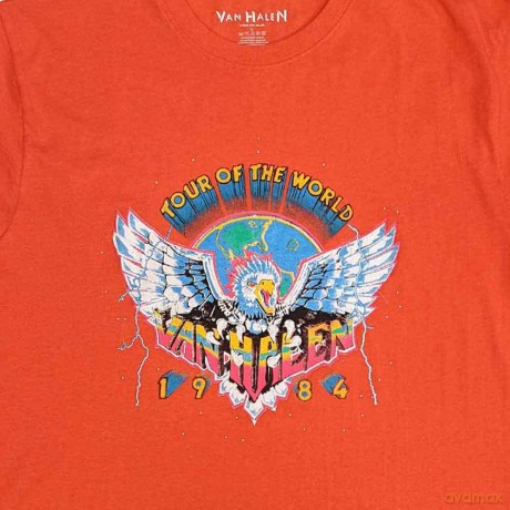 Van Halen: Unisex T-Shirt: Eagle '84 (Orange) (X-Large)