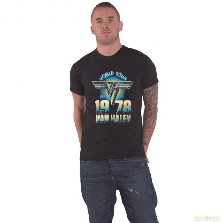Van Halen: Unisex T-Shirt: World Tour '78 1 (Black) (Small)