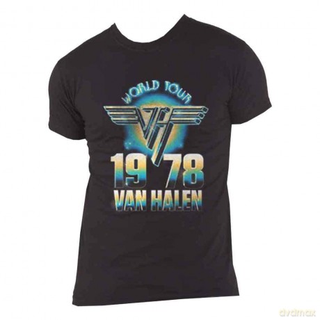 Van Halen: Unisex T-Shirt: World Tour '78 1 (Black) (Small)