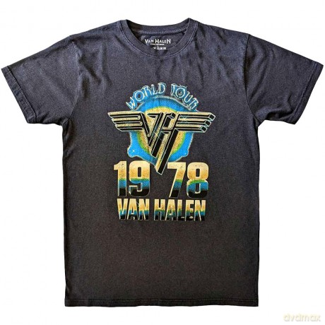 Van Halen: Unisex T-Shirt: World Tour '78 2 (Black) (Large)