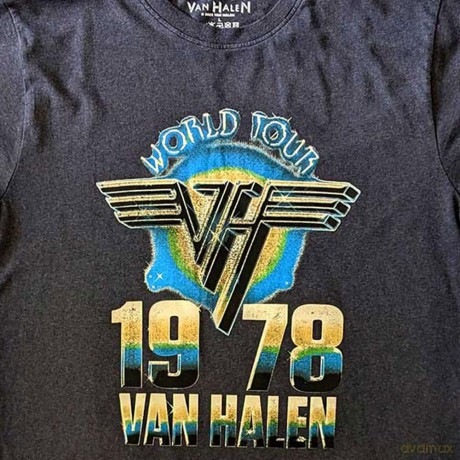 Van Halen: Unisex T-Shirt: World Tour '78 2 (Black) (X-Large)