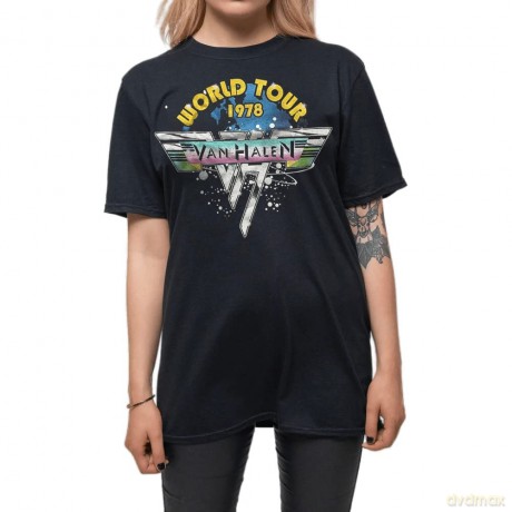 Van Halen: Unisex T-Shirt: World Tour '78 Full Colour (Black) (XX-Large)