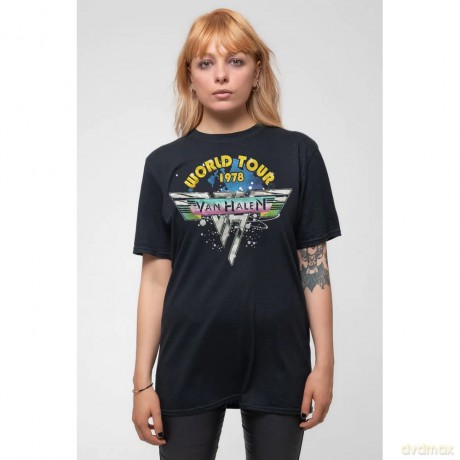 Van Halen: Unisex T-Shirt: World Tour '78 Full Colour (Black) (XX-Large)