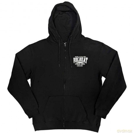 Volbeat: Unisex Zipped Hoodie: Louder and Faster (Black) (Back Print) (Medium)