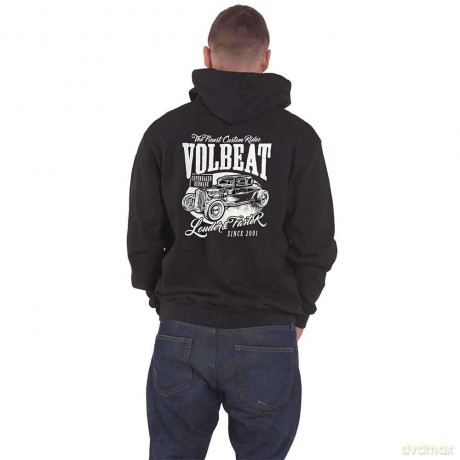 Volbeat: Unisex Zipped Hoodie: Louder and Faster (Black) (Back Print) (X-Large)
