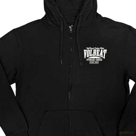 Volbeat: Unisex Zipped Hoodie: Louder and Faster (Black) (Back Print) (XX-Large)