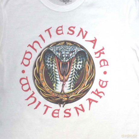 Whitesnake: Unisex T-Shirt: Donnington Snake (White) (Small)