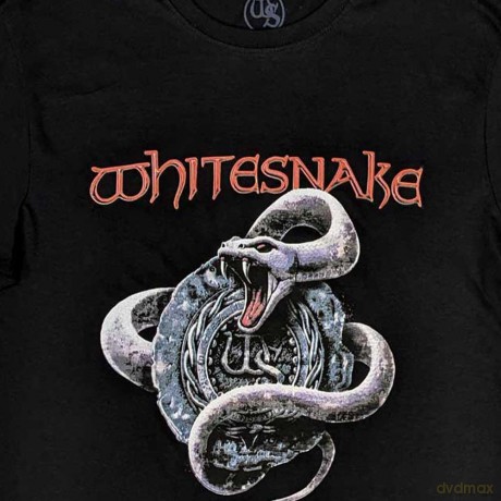 Whitesnake: Unisex T-Shirt: Silver Snake (Black) (Large)