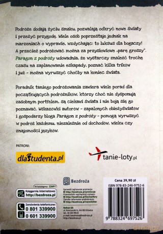 Paragon z Podróży Poradnik Taniego Podróżowania - Patryk Świątek, Bartek Szaro [KSIĄŻKA]