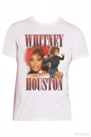 Whitney Houston: Unisex T-Shirt: 90s Homage (White) (Large)