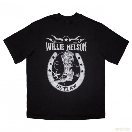 Willie Nelson: Unisex Oversized Boxy T-Shirt: Outlaw (Black) (X-Large)