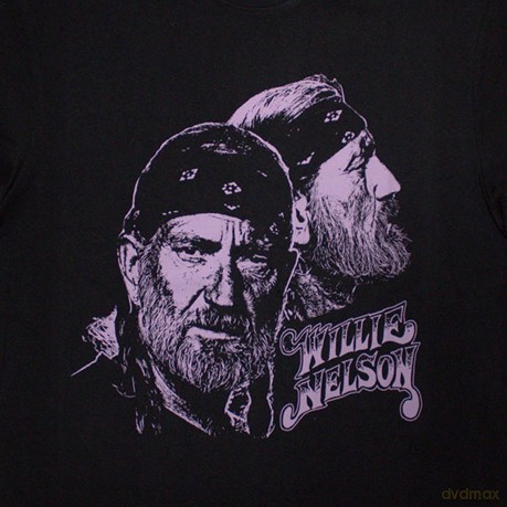 Willie Nelson: Unisex Oversized Boxy T-Shirt: Purple Graphic (Black) (Small)