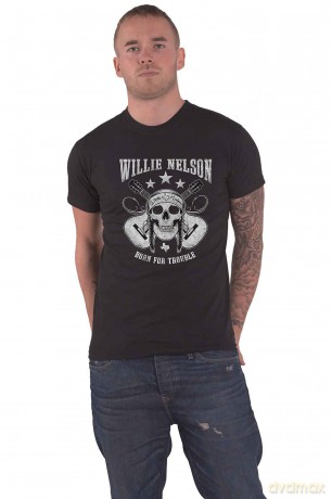 Willie Nelson: Unisex T-Shirt: Skull (Black) (XX-Large)