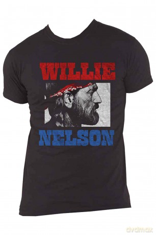 Willie Nelson: Unisex T-Shirt: Stare (Black) (Large)