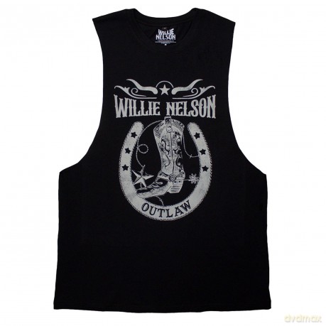 Willie Nelson: Unisex Vest T-Shirt: Outlaw (Black) (Large)