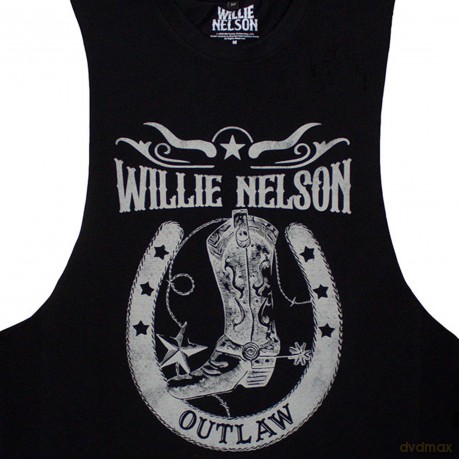 Willie Nelson: Unisex Vest T-Shirt: Outlaw (Black) (Medium)
