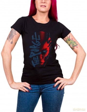 Within Temptation: Ladies T-Shirt: Purge Outline (Red Face) (Black) (Back Print) (Large)