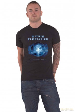 Within Temptation: Unisex T-Shirt: Silent Force Tracks (Black) (Back Print) (Large)