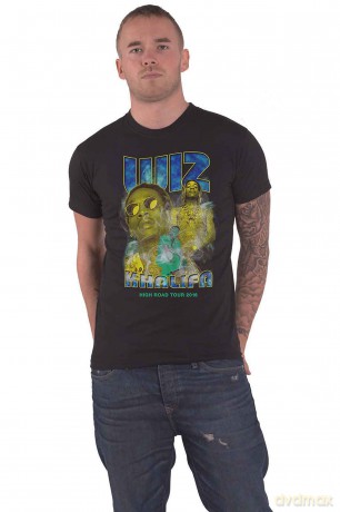 Wiz Khalifa: Unisex T-Shirt: 90's (Black) (Back Print) (Large)