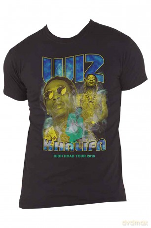 Wiz Khalifa: Unisex T-Shirt: 90's (Black) (Back Print) (Large)