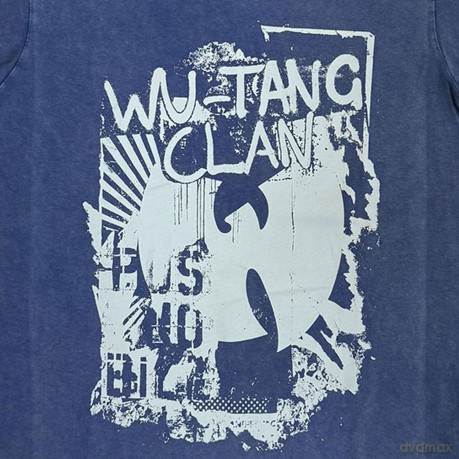 Wu-Tang Clan: Unisex Stone Wash T-Shirt: Graffiti (Denim Blue) (Medium)
