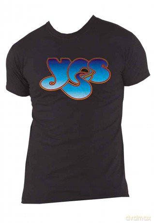 Yes: Unisex T-Shirt: Classic Blue Logo (Black) (Medium)
