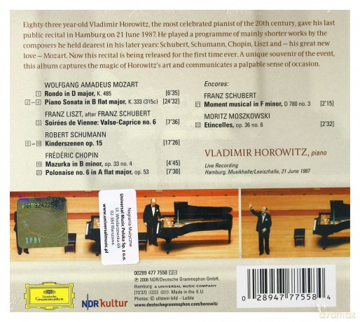 Vladimir Horowitz: Horowitz In Hamburg-The Last Concert [CD]