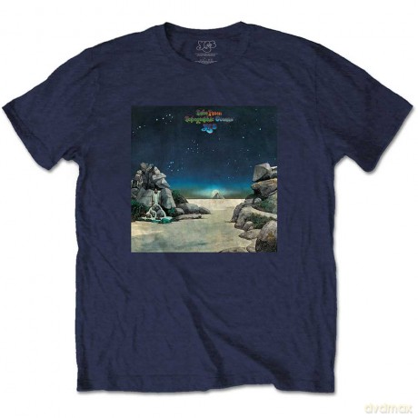 Yes: Unisex T-Shirt: Topographic Oceans (Navy Blue) (Small)